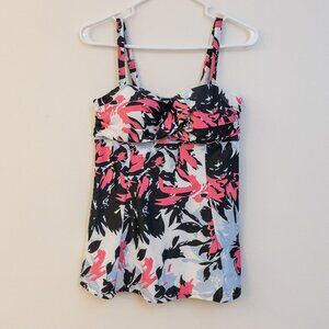 NWOT Floral Print Swimsuit Top (L) – Supportive, Flowy & Flattering Beachwear